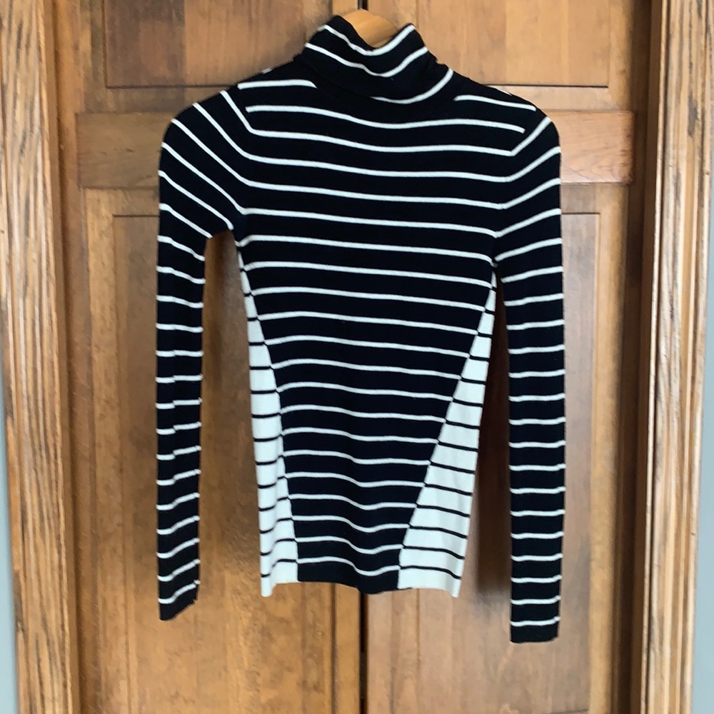 The Limited. Black and white striped turtleneck sweater.  Size XS